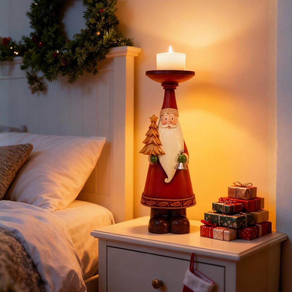 Resin Candlestick Ornaments Christmas Party Desktop Decorations Resin Crafts