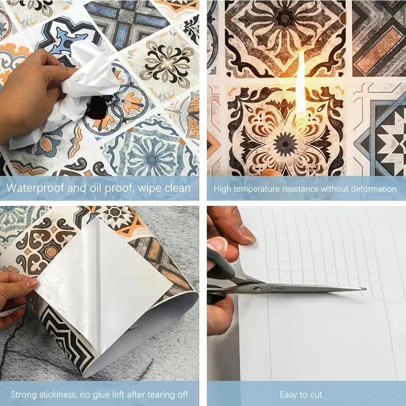 1 Rolka Tapety Samoprzylepnej, Tapeta Winylowa 3D Peel and Stick, Wodoodporna na Backsplash Kuchenny, Łazienkę