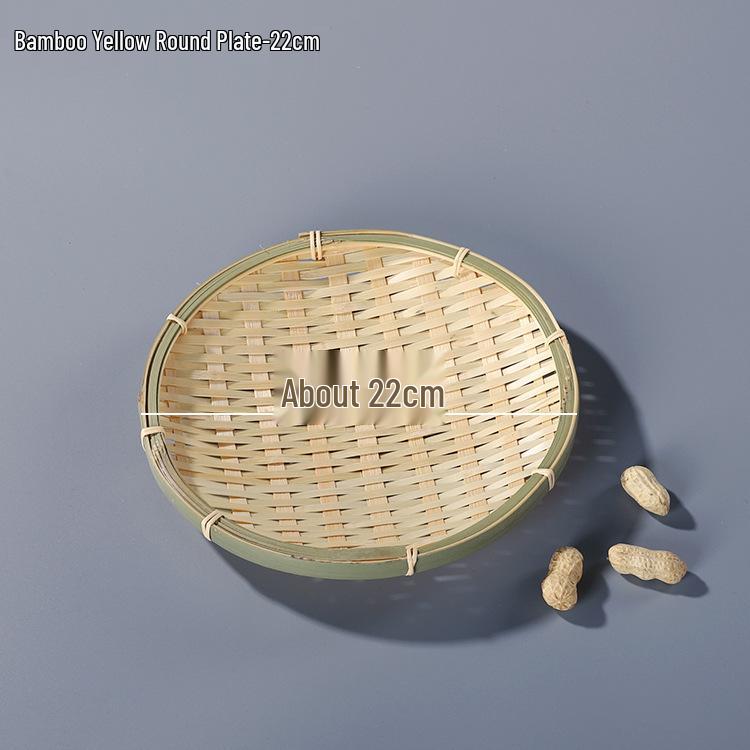 Handmade Bamboo Fruit Plate & Steamed Bun Basket: Creative Living Room Bamboo Weaving Design