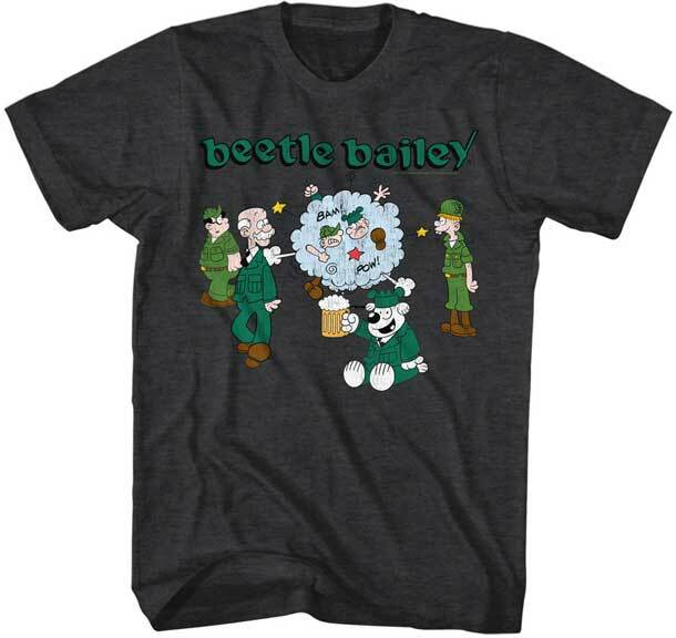 Beetle Bailey 1960's Cartoon Comic Strip Fight Bubble Men's T Shirt