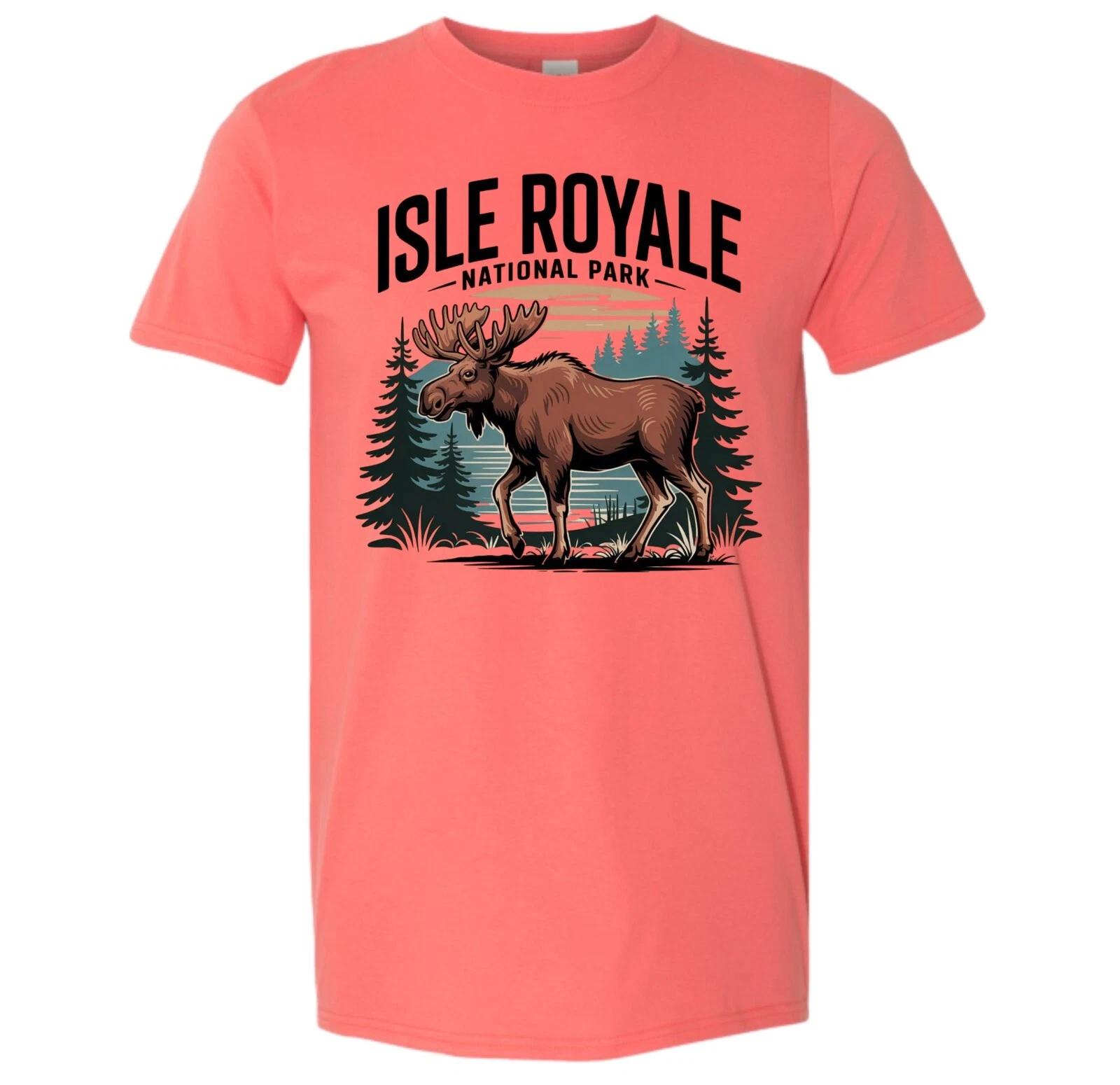 Isle Royale National Park T-Shirt Moose Nature Hiking Outdoors 2XL