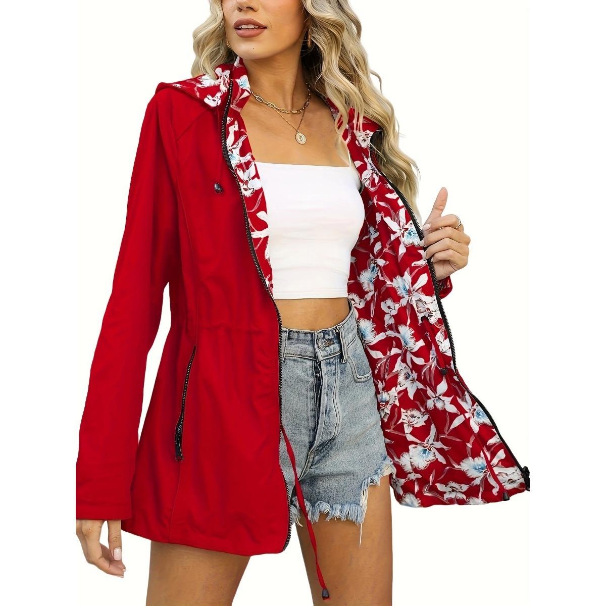 

Women s Waterproof Slim Windbreaker Windproof Outdoor Jacket XXL червоний