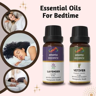 Ananta Kombo éterických olejů na dobrou noc – Levandule & Vetiver Aroma Oleje (10 ml × 2)