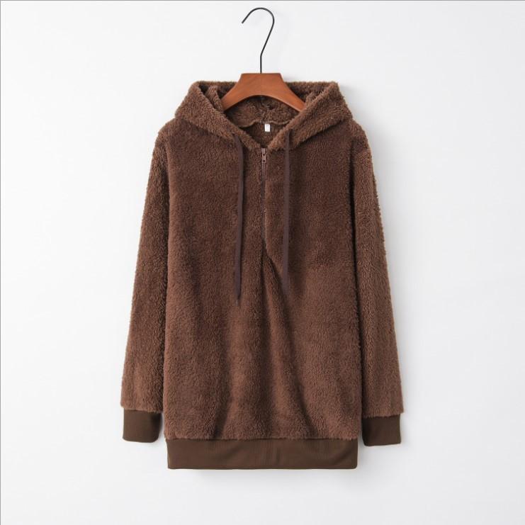 Felpa con cappuccio da donna invernale a maniche lunghe in pile pullover maglione caldo maglioni