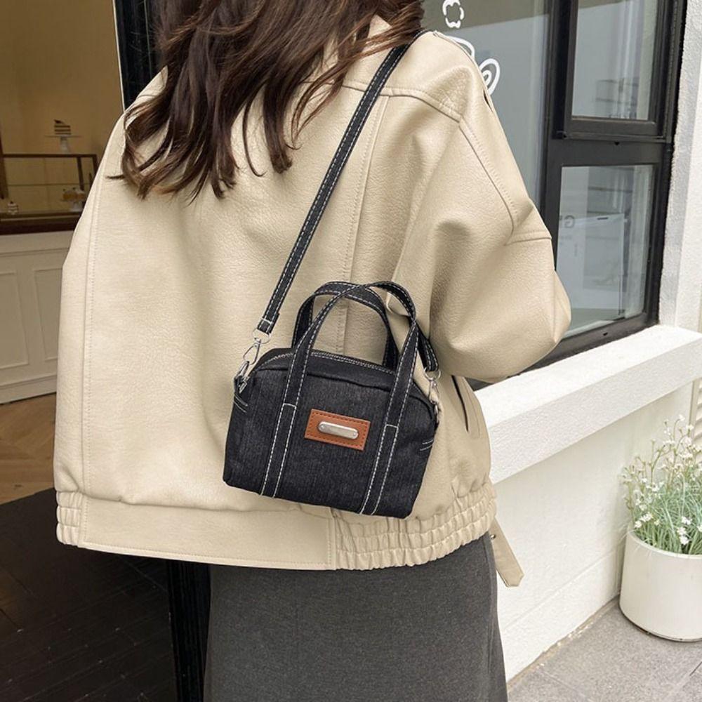 Street Style Denim Shoulder Bag Square Crossbody Bag Lightweight Women Handbag  Boy
