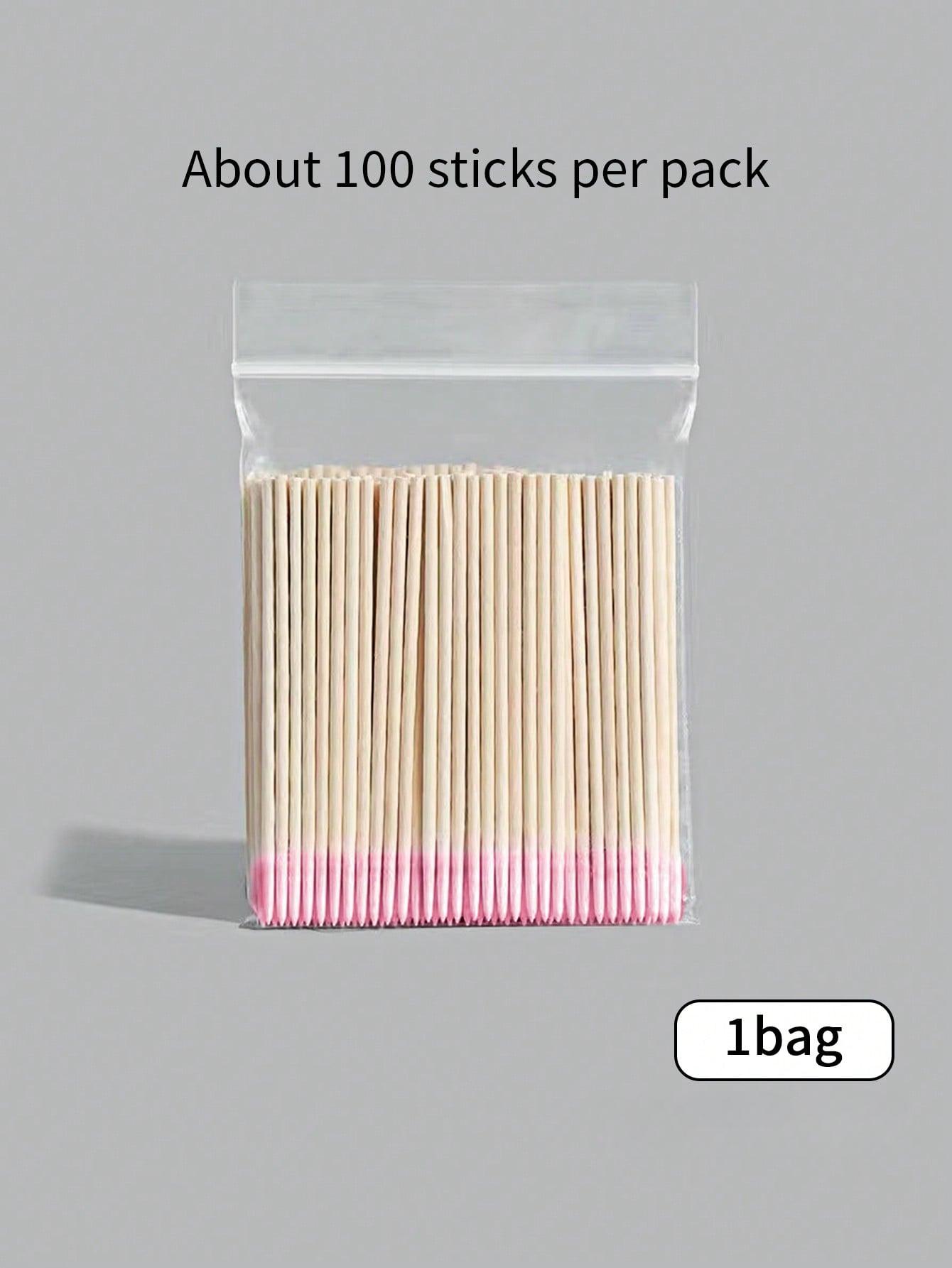 

100/300/500 шт. розовых одинарных заостренных тампонов для ресниц, 7 см деревянная палочка с заостренным кончиком для чистки татуировок, аксессуары для татуировок