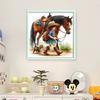 Girl and Horse Printed Cross Stitch Kit DIY 11CT Embroidery Craft Set Home Decor