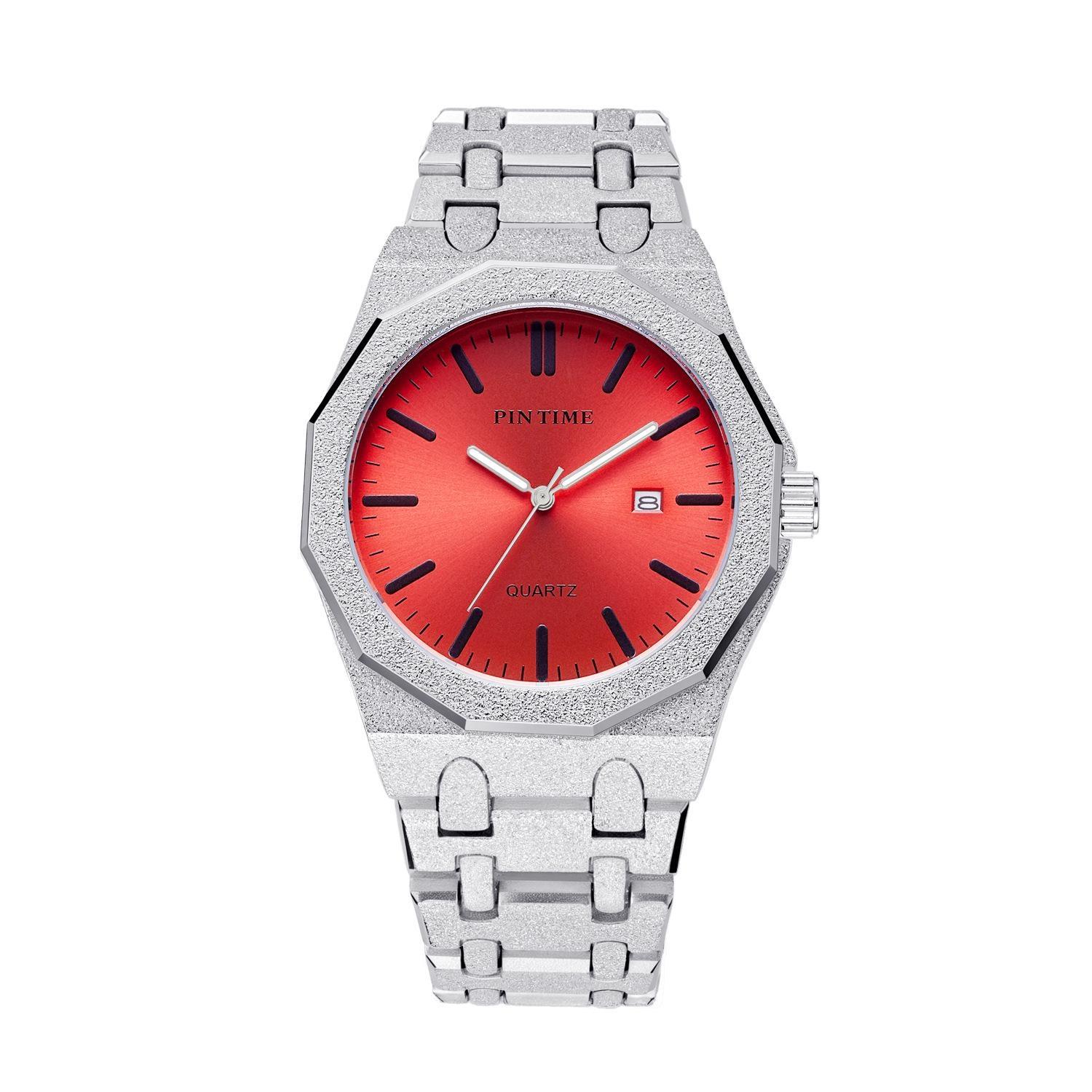 

Мужские кварцевые часы с матовым покрытием «Ледяной» Роскошный восьмиугольный корпус Деловые наручные часы с функцией даты Водонепроницаемые Повседневные классические часы для мужчины