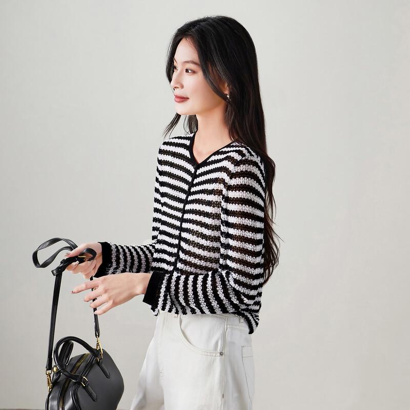 SOFSIL Women's Striped Lyocell Knit Cardigan