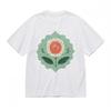 Women's Soft Breathable All Season Classic T-Shirt Floral With Green Frame Tee