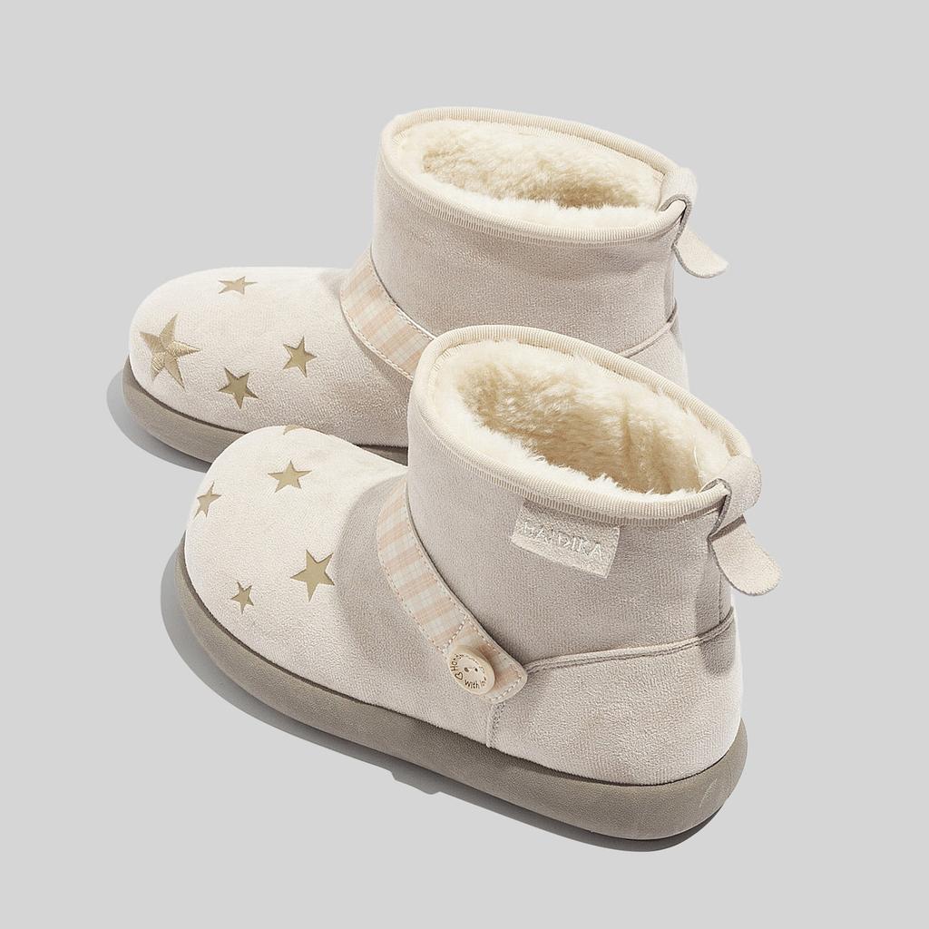 Schneestiefel Fleece-Schuhe Winterstiefel Freizeit Verdickt Warm Plateau Baumwollschuhe