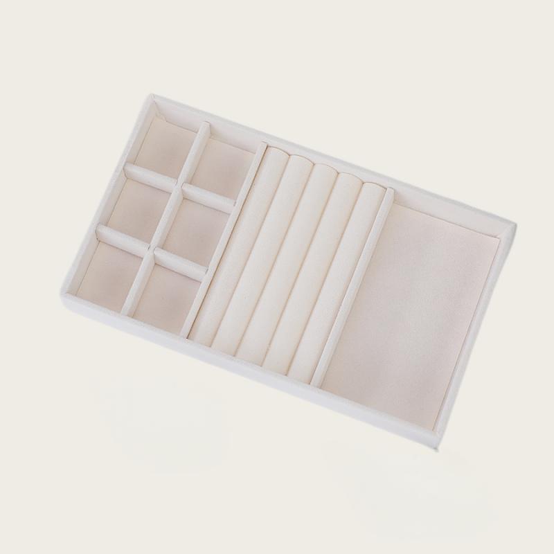 1PC Beige Flocking Jewelry Organizer Tray Detachable Divider Jewelry Box Multi Grids Storage Case for DIY Jewelry Making Display