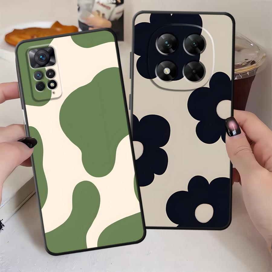 Simple Pattern Black Soft Phone Cover Case for Xiaomi Redmi Note 10S 7 8 9S 13 14 Pro Plus 12s 11s 9 10 11 12 Pro