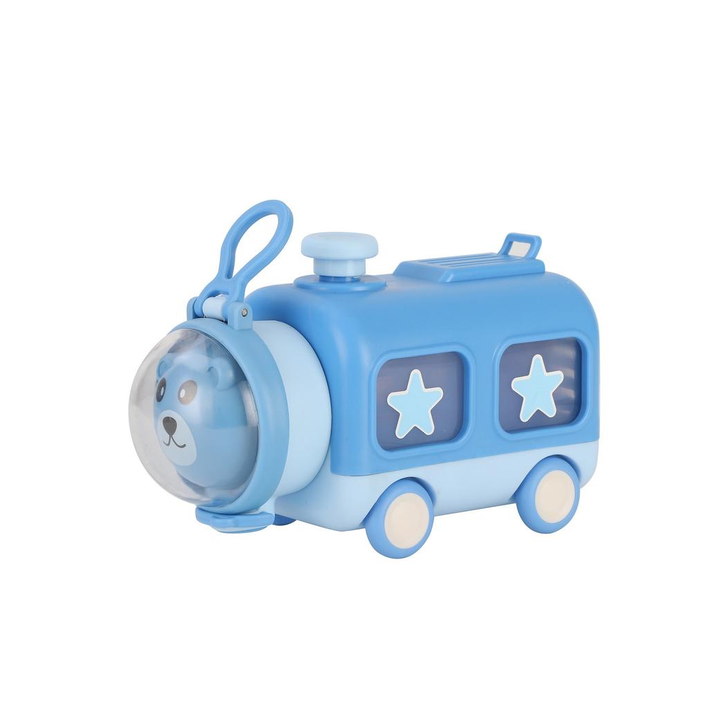 Water Bottle Baby Bus Straw Water Cup Children's Toy Cup School Plastic Cup Portable Bounce Cover Water Cup