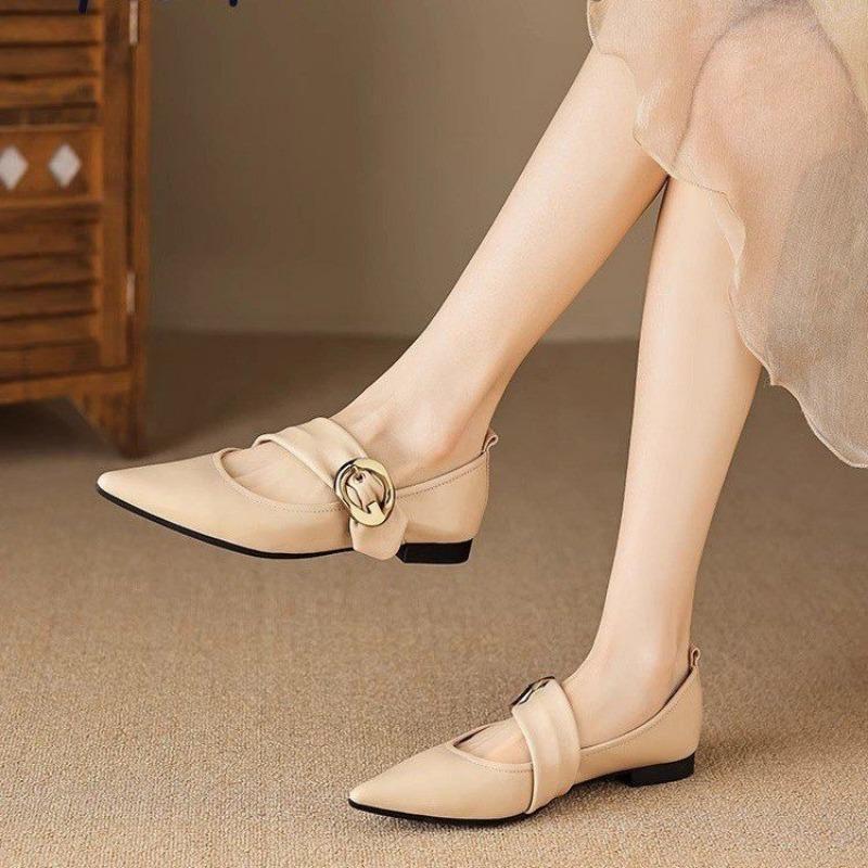 Fashion Women's Spring New Simple Solid Color Low-top Shoes 2025 Outdoor Walking Comfortable Shallow Slip-On Womens Flat Shoes Plus Size