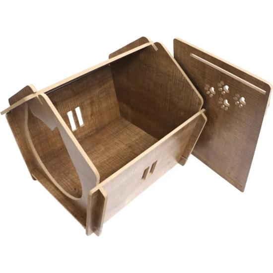 Decorative Wooden Cat Nest with Paw Pattern