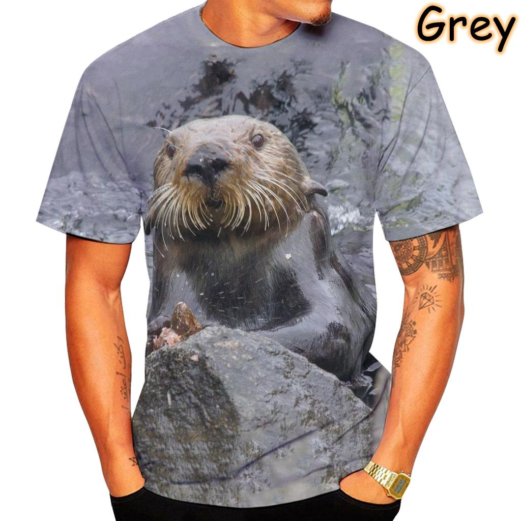 New Fun Otter 3D Printed T-shirt Summer Unisex Loose Fashion Casual T-shirt Mens Casual Streetwear Oversized Tees Tops