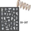 3D Charm Black White Flower Floral Petal Nail Decoration DIY Nail Art Stickers  for Nails