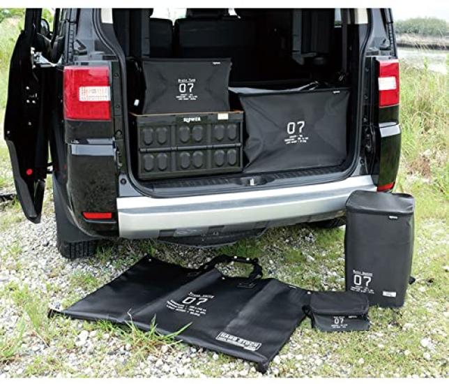 SLOWER Outdoor Storage Box, Foldable, Waterproof Case, Black, Small, HANG STOCK MESH BLOCK SLW276