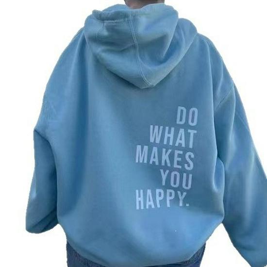Women's Plus Velvet Hoodie with Kangaroo Pocket – Trendy Loose Fit, Letter Print, Drawstring Hood, 2026 Collection.