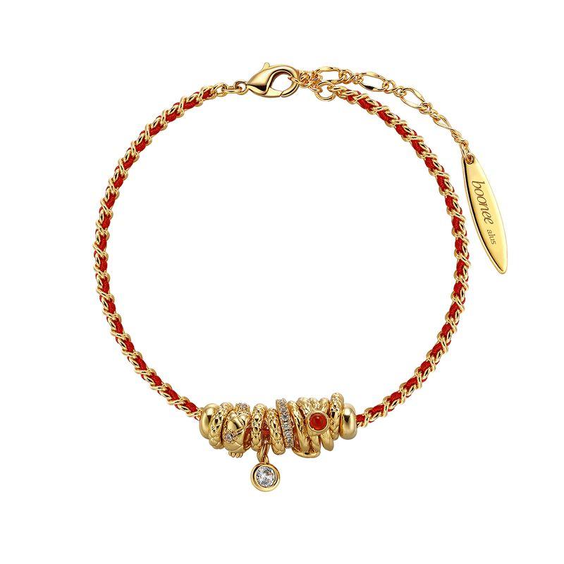 

Буни АЛУ Год Змеи Животный год Красный ремешок для переноски Медный браслет-монета Женский Легкая роскошь Меньшинство Подарки на Новый год и День рождения