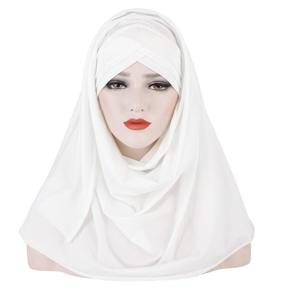 muslim jersey instant hijab scarf for women femme musulman ready to wear hijabs underscarf cap and headscarf two in one