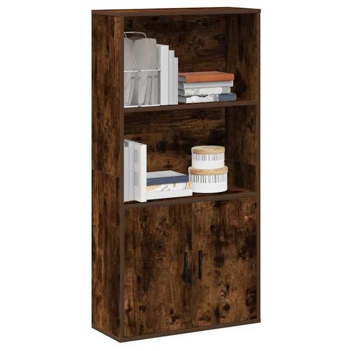 VidaXL Bookcase Smoked Oak 60x24x120 Cm Engineered Wood, Bookshelf, Storage Rack, Book Holder, 860422