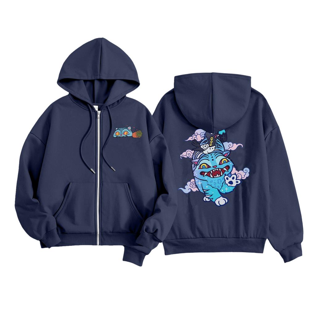 Kids Fashion Women's Lightweight Long Sleeve Zipper Hoodie Printed Hoodie With Pockets