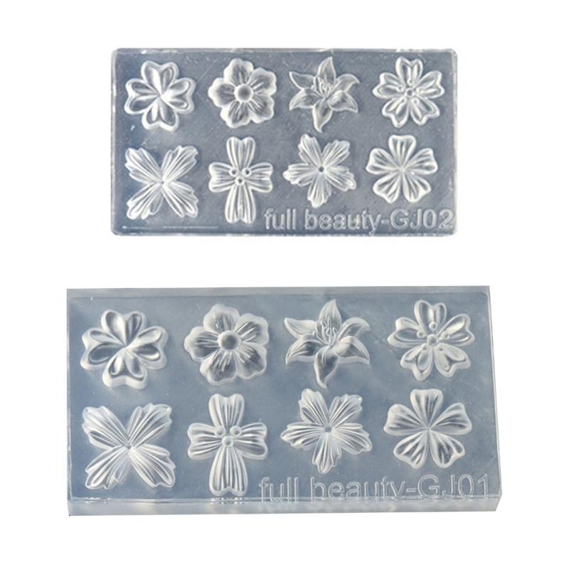Resin Nail Art Decorations Mold Flower Silicone Mold Pendant Jewelry Making Tools Nail Art Carving Mold Earring Mold