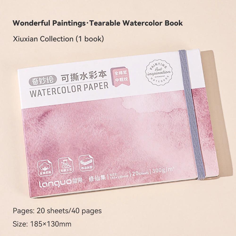 100% Cotton Watercolor Book 300g Thick Paper Mini Portable Tearable Watercolor Paper Art Student's Painting Drawing Supplies
