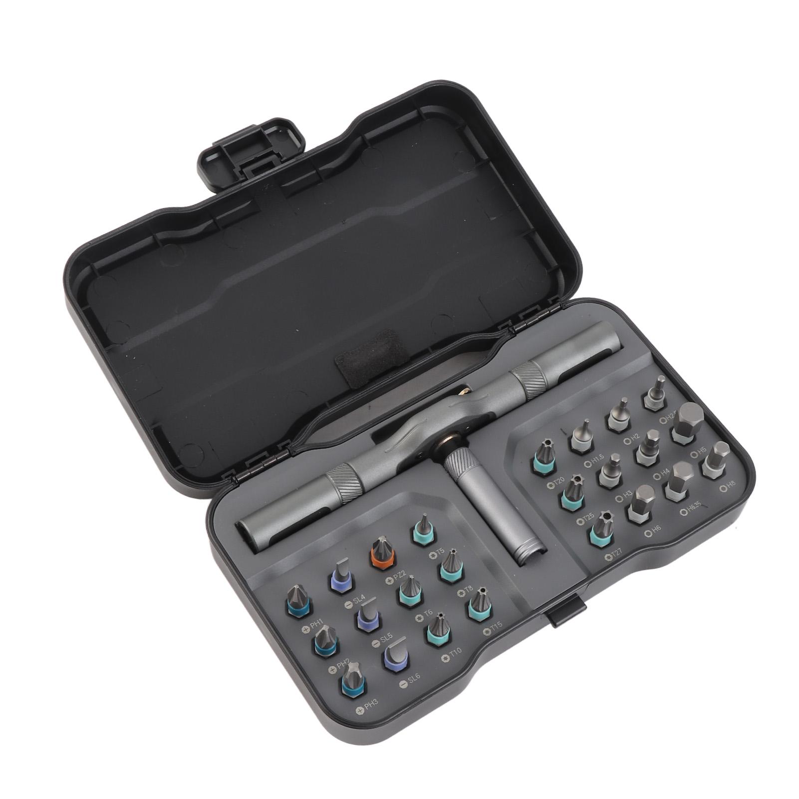 

RS1 24 in 1 Multi-purpose Ratchet Wrench Screwdriver S2 Magnetic Bits Tools Set DIY Household Repair Tools Set