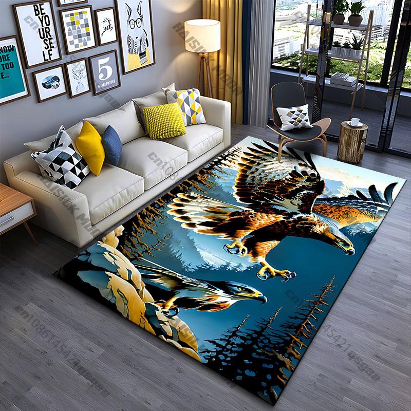 Eagles Soaring Over Mountain Wilderness Carpet Yoga Living Room Room Decor Children's Crawling Mat Doormat Area Rug Games