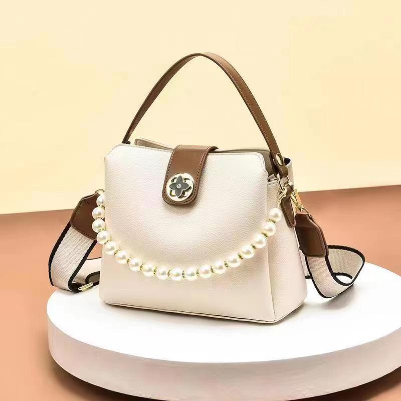 

Latest Design Fashion High-end Niche Single Shoulder Oblique Straddle Bag Texture Quality Large Capacity Everything Gentle Leather Bucket Bag .