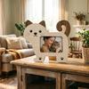 1/2 Stück Cartoon Katze Holz Fotorahmen Hund Form Bildhalter Dekoration für Zuhause Büro Schreibtisch Tierliebhaber Geschenk