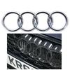 4-Ring Logo ABS Silver/Black Car Hood Front Bonnet Grill Rear Trunk Emblem Badge Sticker For Audi A3 A4 A5 A6 A7 Q2 Q3 Q5 Q8 TT