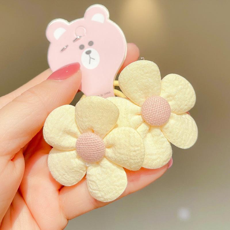 2PCS New Cute Sweet Flowers Girl Kids Elastic Hair Bands Children Hair Ties Princess Hair Accessories Baby Headwear