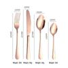 Ruhan Minimalist Rose Gold Stainless Steel Flatware Set