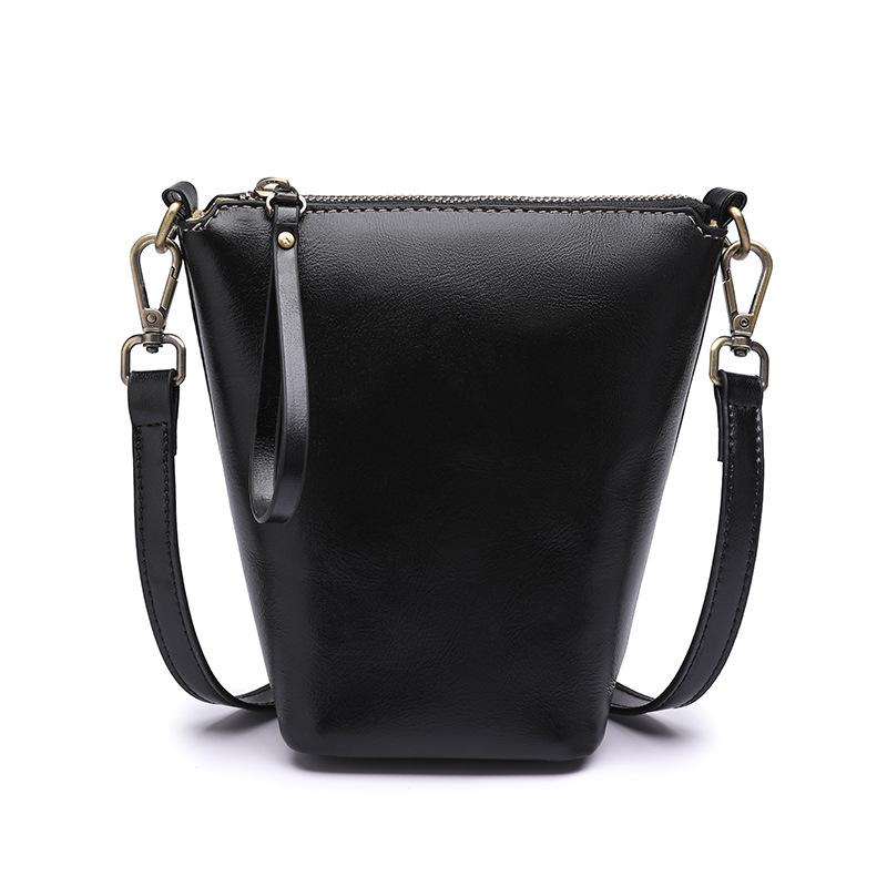 Genuine Leather Niche Designer First Layer Cowhide Mobile Phone Bag Crossbody Small Bag Casual Women'S Bag Women'S Bag