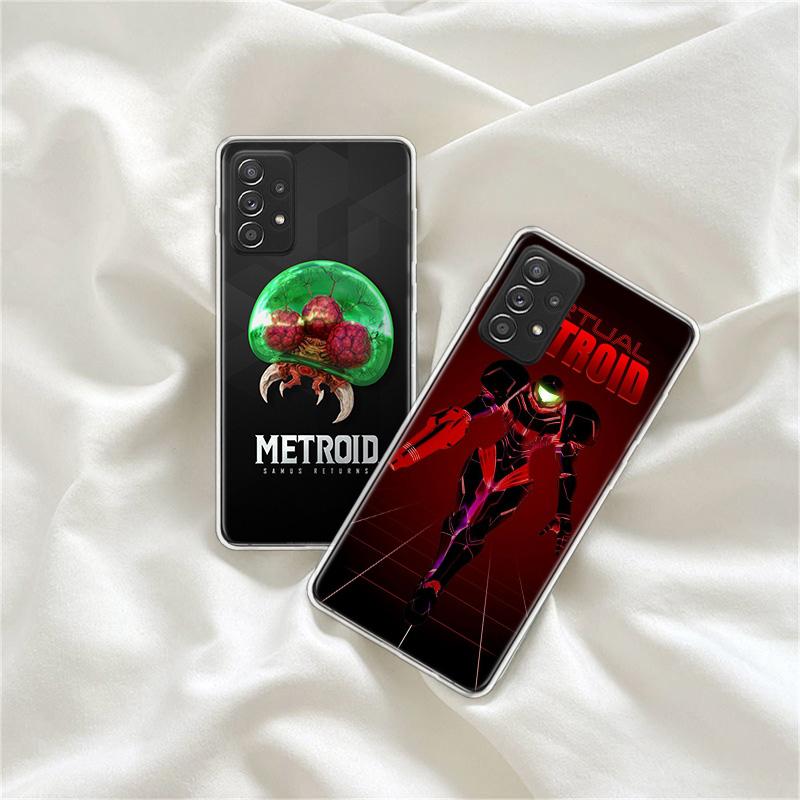 Game M-METROID Phone Case for Samsung A54 A57 A37 A17 A14 A15 A12 A24 A34 A55 A35 A25 A52S A07 A05S A04S A22 A32 A72 Galaxy Note