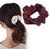 KOEIDO Silk Scrunchie Hair Hair Accessory Tie, 100% Silk, Non-Stain (Wine Red, Large)