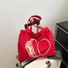 2025 Summer New Drawstring Canvas Bag Student Light Commute Versatile Shoulder Bag Niche Large Capacity Simple