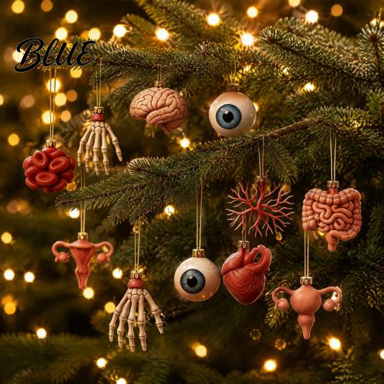 Human Organ Christmas Ornaments Anatomy Advent Calendars 2026 24 Days Organs Countdown Calendar 2D Body Science Kits Acrylic Parts Pendants