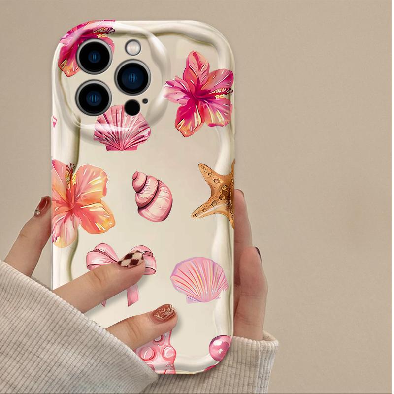 Colorful Marine Organism 3D Wave Case For iPhone 16 15 14 13 12 11 Pro Max X XR XS 8 7 Plus SE 2020 Shockproof Silicone Cover