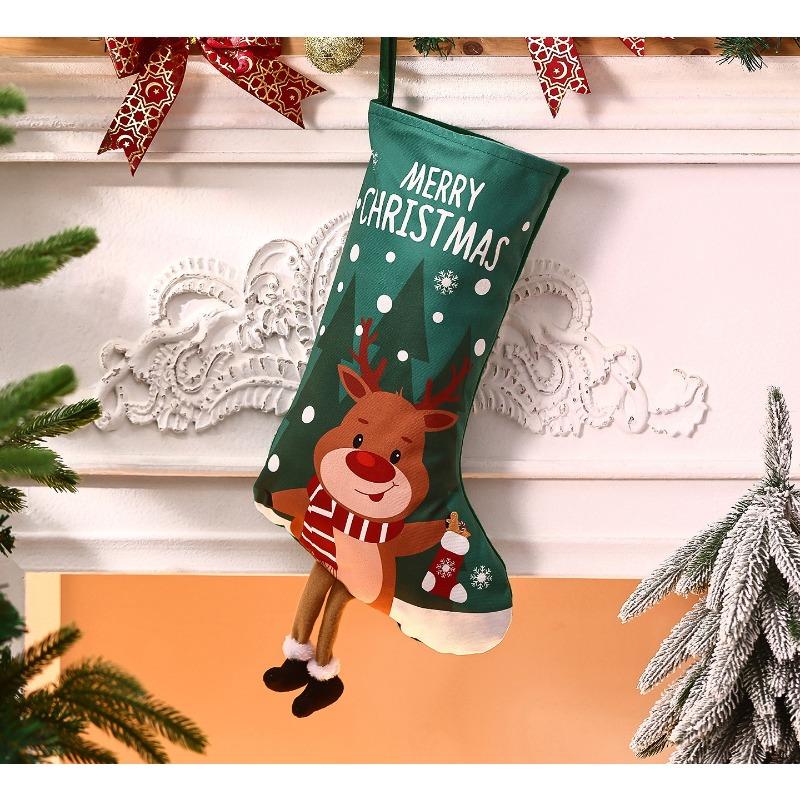 Christmas decorations household fireplace atmosphere pendant cartoon socks gift bag children's candy pendant