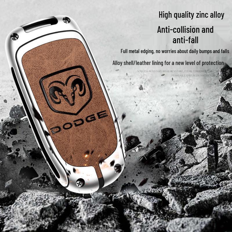 Schlüsselanhänger aus Metalllegierung und Leder für Dodge Viper und Coolway