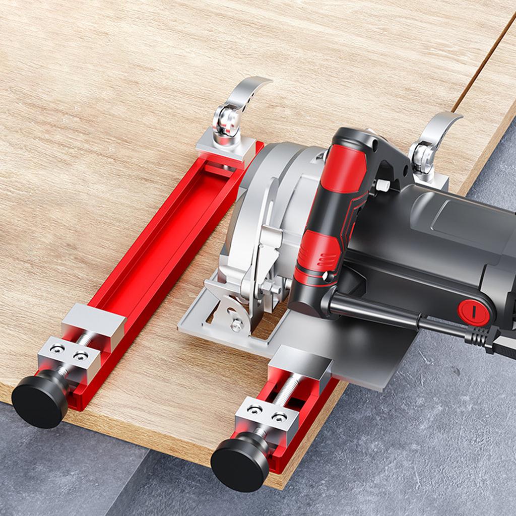 Cutting Machine Ruler Adjustable Width Circular Saw Guide Rail Two-Way Buckle Locking Clamp for Woodworking Engraving Framing