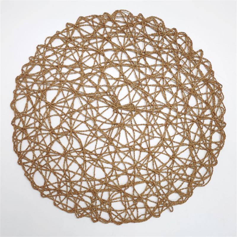 

15 Новинка случайного плетения из тонких бумажных веревок, коврики для еды, бумажный коврик, украшение стола в ресторане, детский сад, сделай сам, реквизит, фоновая подушка