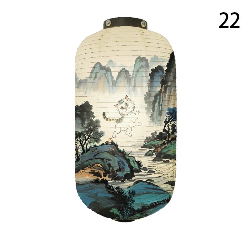 Japanese Style Cloth Lantern Yakitori Wish Dharma Lantern Outdoor Sushi Pub Bistro Ramen Shop Restaurant Decor Advertisement