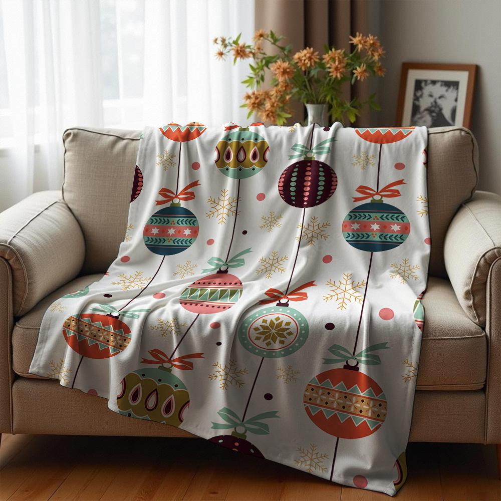 Retro Cat Geometric Anime Cartoon Flannel Blanket Soft Warm Throw for Bedroom Sofa Car Kids Holiday Gift