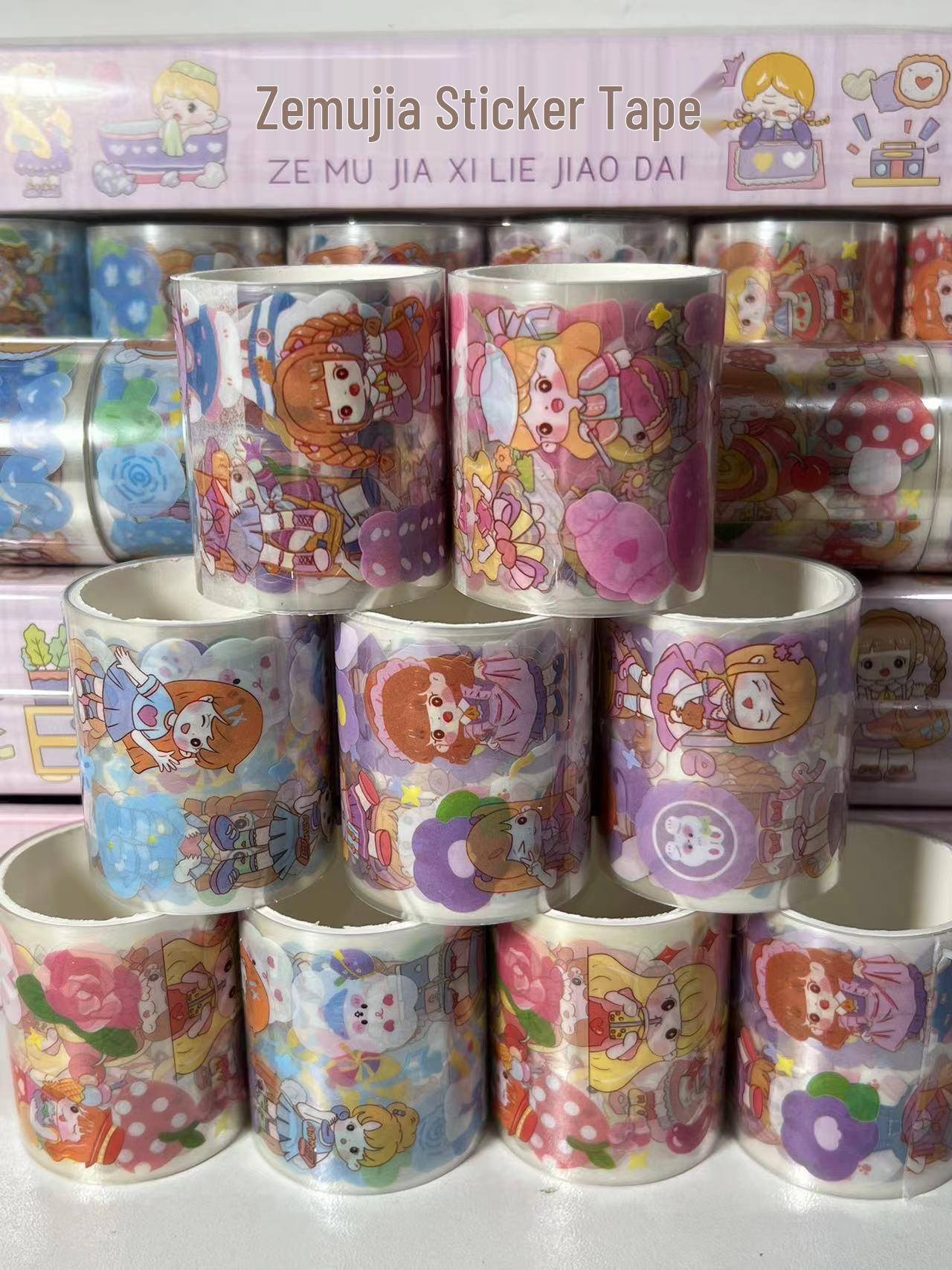 Eco-friendly Cartoon Character Stickers & Decorative Adhesive Tape for Diary
